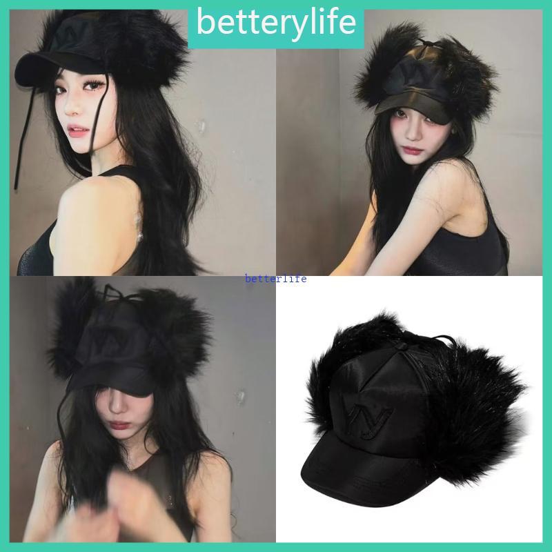 BTF Furry Head Wrap Furry ลูกแมว Soft Thicken หมวกสําหรับผู้หญิงสวมใส่กลางแจ้ง Thicken หูสําหรับกีฬา
