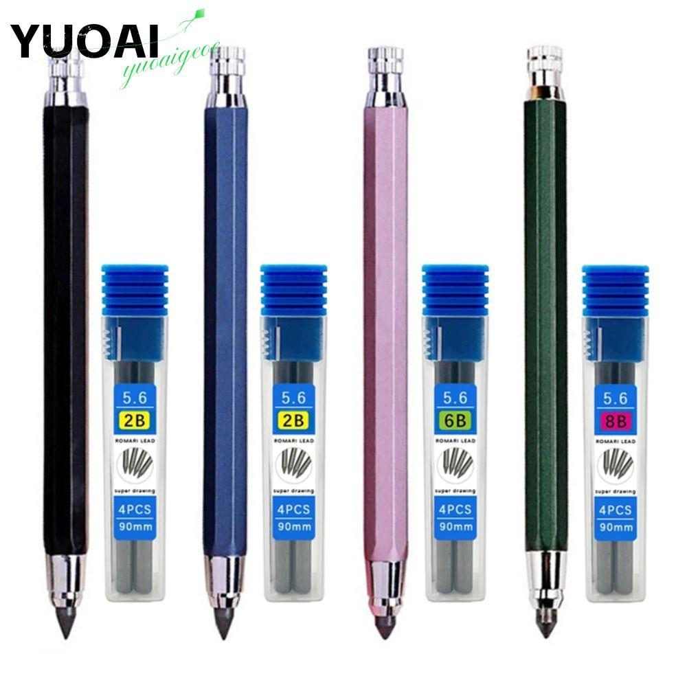YUOAI ดินสอกล,วาดเขียนเครื่องมือโลหะดินสออัตโนมัติ,สร้างสรรค์ 2B/4B/6B/8B ดินสอเติม Sketch การออกแบบ
