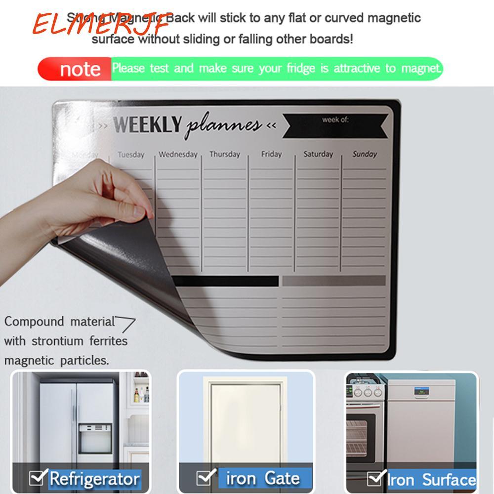 ELMRJF Planner ไวท์บอร์ด Soft Memo Pad ปฏิทินแบบยืดหยุ่นวาดตู้เย็น Board Weekly & รายเดือน Planner