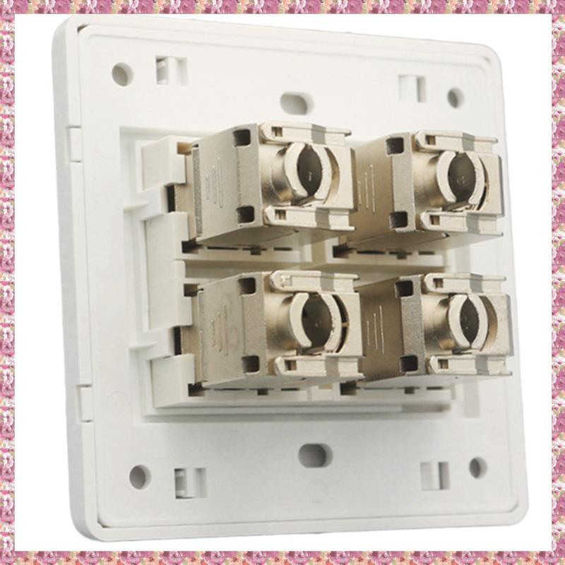 [VR] 4 ซ็อกเก็ต CAT6A RJ45 Faceplate LAN เครือข่าย Outlet Jack Shielded Ethernet แผงผนัง 86x86 มม.กา