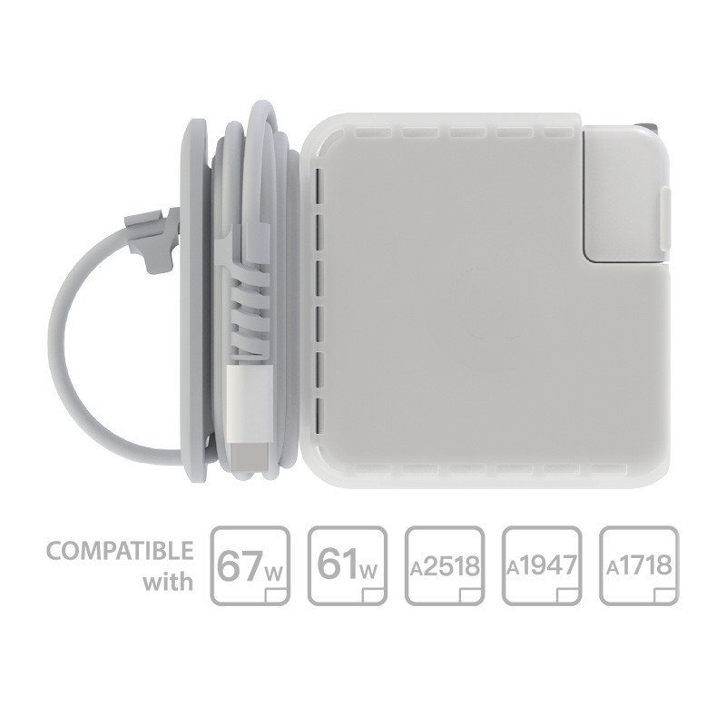 MacBook M2 อะแดปเตอร์ป้องกันกรณีสายไฟปรับการจัดเก็บ 140W96W67W70W เคสป้องกัน