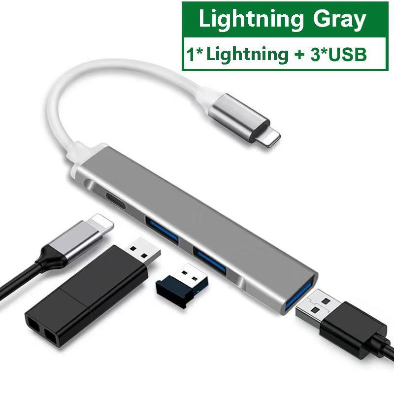 4 in 1 USB 3.0 HUB ความเร็วสูง USB3.0 OTG 4 พอร์ต USB C HUB Multi Splitter อะแดปเตอร์สําหรับ Xiaomi Lenovo Macbook Pro อุปกรณ์เสริม