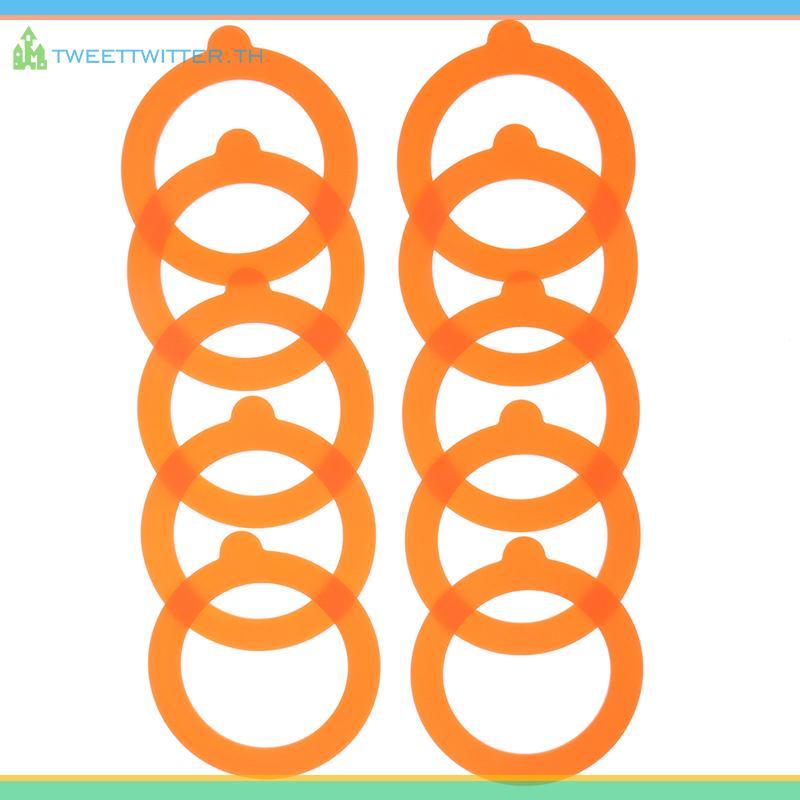 Tweet 10 ชิ้นซิลิโคนขวดปะเก็นอาหาร Storege Jars Airtight Leak-Proof Seals แหวน TH