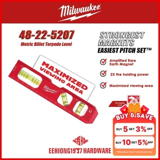 MILWAUKEE 48-22-5207 Metric Billet Torpedo Rare-Earth Magnet Level  Impact-Resistant Aluminium Frame Ruled Edge