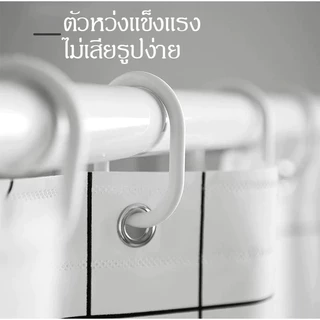 DH ผ้าม่านอาบน้ำ กันน้ำและกันเชื้อรา PEVA สำหรับห้องน้ำในบ้าน มาพร้อมตะขอแขวน ขนาด 180×180CM