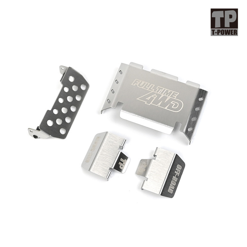 T-POWER โลหะเกราะด้านล่างสําหรับ FMS FCX10 1/10 Camel Trophy RC รุ่นรถ Crawler อัพเกรดการปรับเปลี่ยน