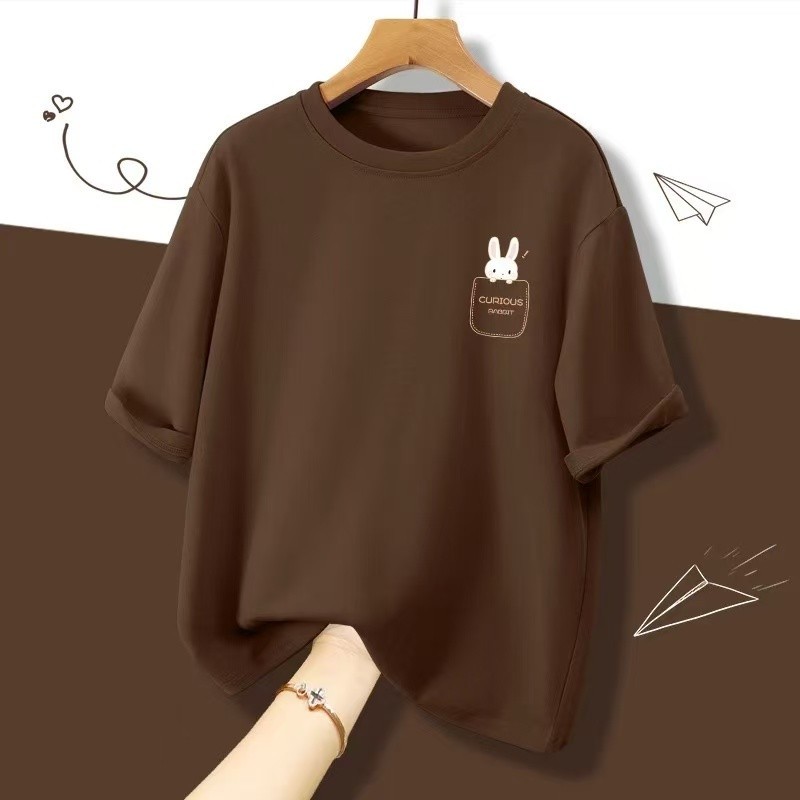 T42.SHOP🌸สื้อยืด oversize เสื้อแฟชั่น เกาหลี สตรีท ใส่สบาย โคตรนุ่ม ผ้าคอตตอน100% ลาย  "CURIOUS Rabbit"