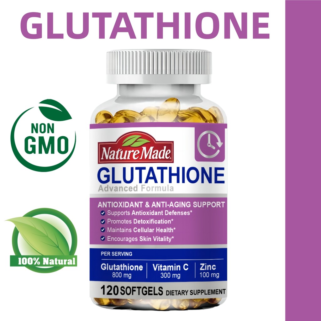 Nature Made Glutathione Softgels-เสริมฤทธิ์ต้านอนุมูลอิสระ ส่งเสริมสุขภาพโดยรวมและความมีชีวิตชีวา และชะลอวัย