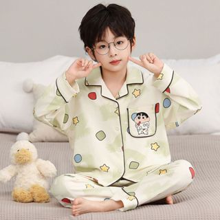 ชุดนอนเด็กผู้ชาย ลายชินจัง แขนยาวขายาว ผ้านุ่มใส่สบาย เหมาะส…