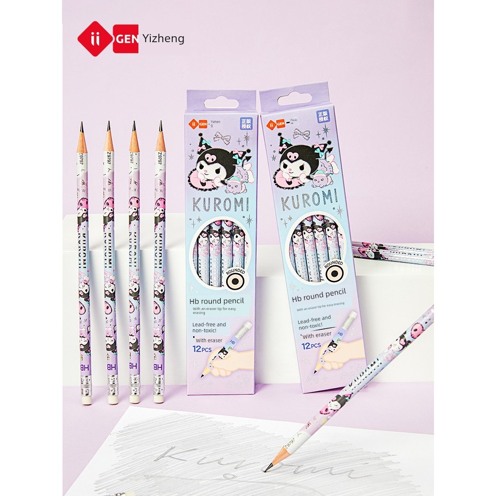 ของแจกเด็ก pencil case IiGEN เครื่องเขียนนักเรียน Kulomi HB หัวยางก้านกลมชุดดินสอนักเรียนชั้นประถมศึ