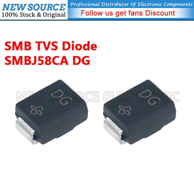 [20-100 ชิ้น] SMBJ58CA DG SMB TVS Diode SMD Transient แรงดันไฟฟ้า Suppessor Diode แหล่งใหม่