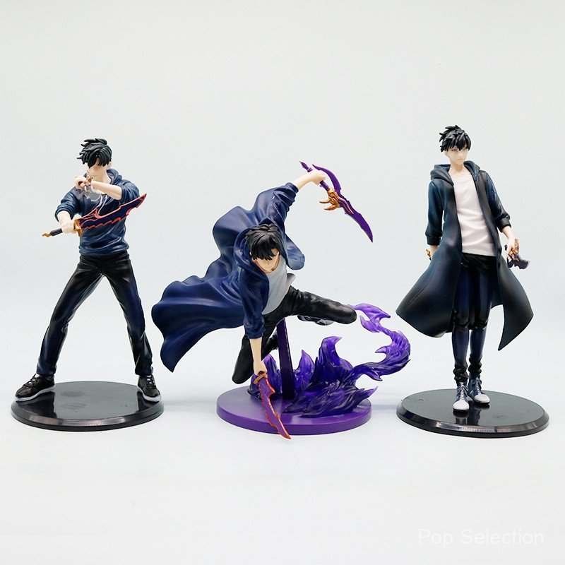 1 ชิ้น 20 ซม.ใหม่ Solo Leveling อะนิเมะรูป Battle Edition Sung Jin-woo Shadow King PVC ตัวเลขการกระทําเดสก์ท็อปตกแต่งตุ๊กตาของเล่น