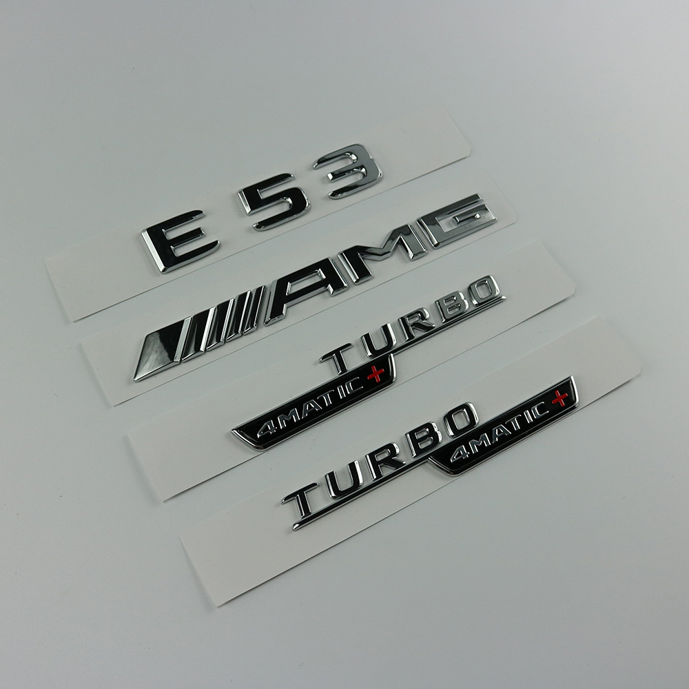 เหมาะสําหรับ Benz โลโก้รถ AMG Word E53 โลโก้ด้านหลัง E43 โลโก้หาง V8BITURBO4MATIC + Benz E63 โลโก้ด้