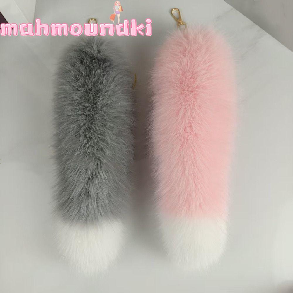 MAHMOUNDKI Therian Tail Bag Charms,ขนาดใหญ่ปุยนุ่มตุ๊กตาFaux Fur Tailพวงกุญแจ,น่ารักหนาWarm Furอุปกร