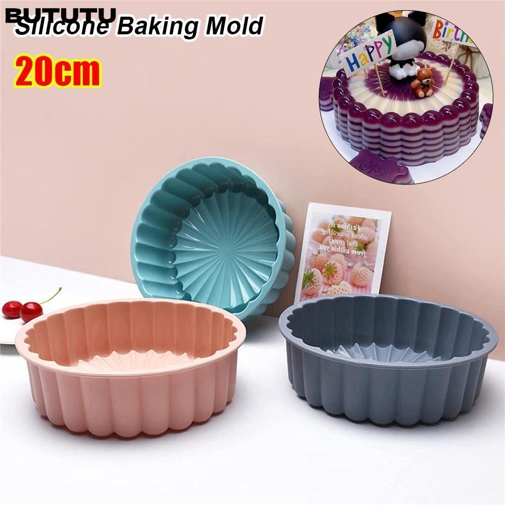 BUTUTU 1 ชิ้นเบเกอรี่แม่พิมพ์, 20 ซม.ซิลิโคน Charlotte เค้ก Pan, Non-stick รอบเค้ก Mould สําหรับทาร์ตพาย