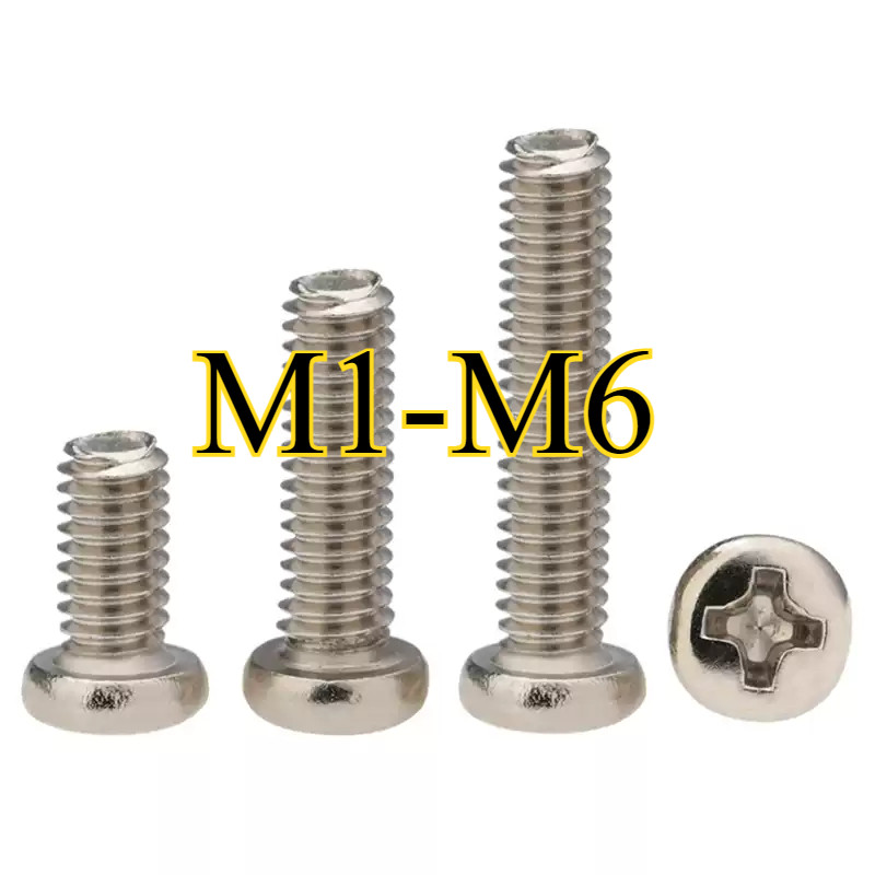 น็อต สกรู หัวร่ม หัวกระทะ แฉก T+/ชุบนิกเกิลTruss Head Phillip Machine Screw M1/M1.2/M1.4/M1.6/M2/M2.