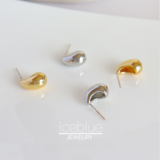 【iceblue】ต่างหูติดติ่ง S925 เงินแท้ทรงหยดน้ำเล็ก ชุบทองคำขาว 18K สไตล์ยุโรปและอเมริกา สำหรับผู้หญิง E133 - รูปที่ 5