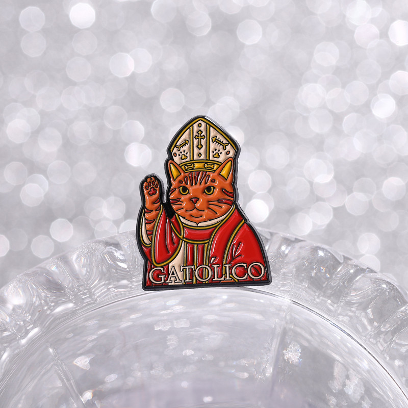 Gatólico Cat Bishop เข็มกลัดสัตว์น่ารัก สร้างสรรค์ รูปที่ 3
