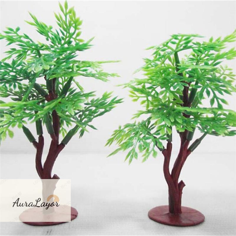 [AuraLayor] Vivid 9 ซม. Green Tree Model Train Park HO SCALE Layout Scenery Dollhouse Decor ใหม่