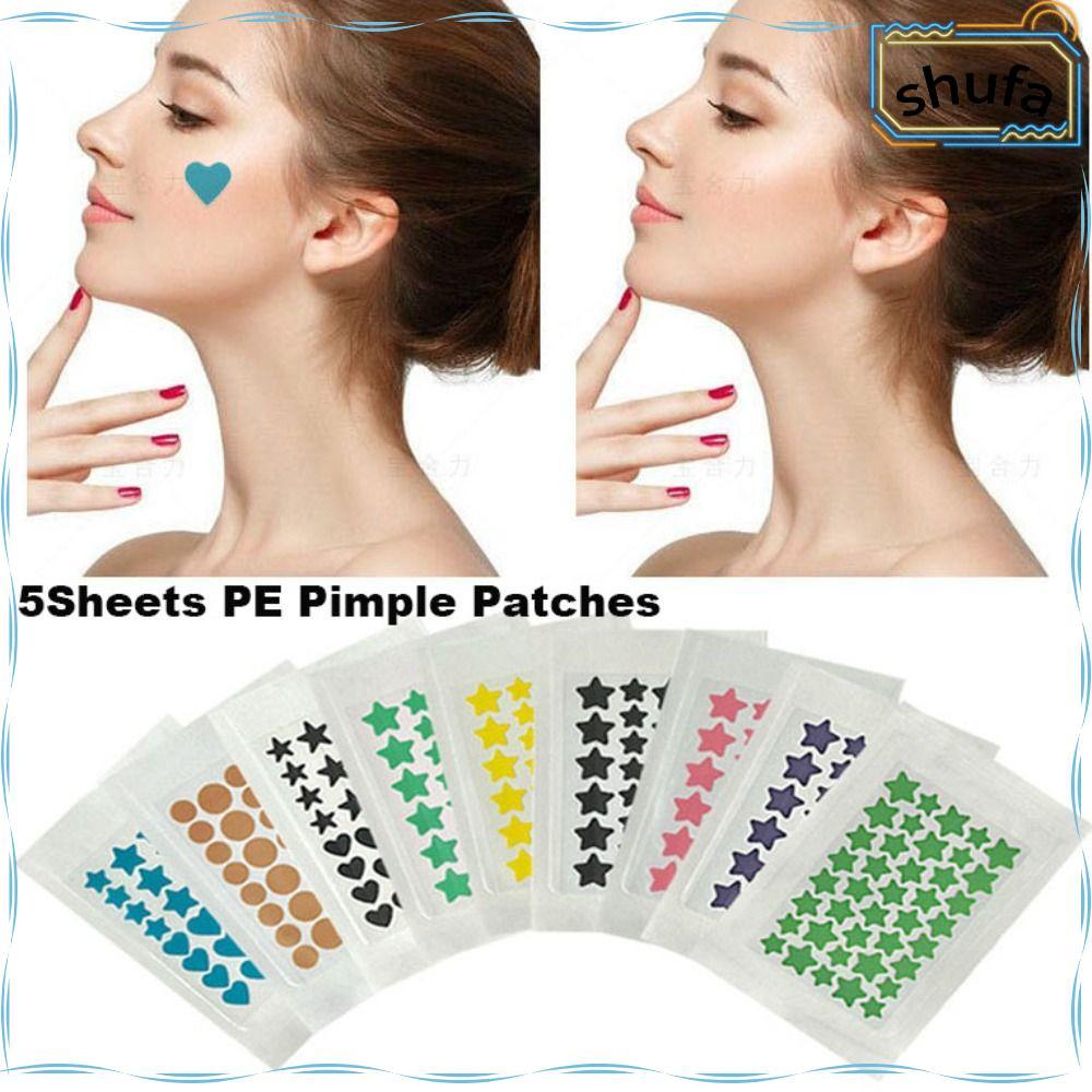 SHUFA 5 แผ่น Skin Care Pimple Cover สติกเกอร์, Star รูป Skin Care PE Pimple Patch, รักษาสิวคุณภาพสูง