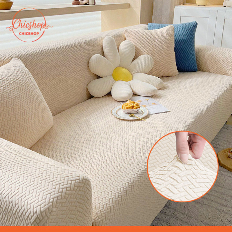 chishop ผ้าคลุมโซฟา สไตล์โมเดิร์น แบบยืดหยุ่น สําหรับตกแต่งห้องนั่งเล่น ปลอกหุ้มโซฟา แบบเต็มตัว