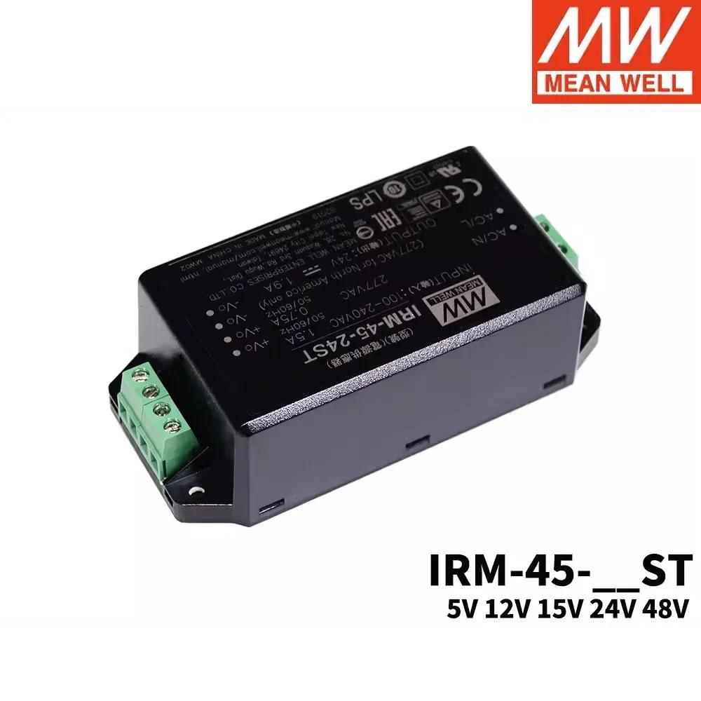 MEAN WELL IRM-45 IRM-45-5ST IRM-45-12ST IRM-45-15ST IRM-45-24ST IRM-45-48ST 45WAC-DC PCB-Mount สีเขี
