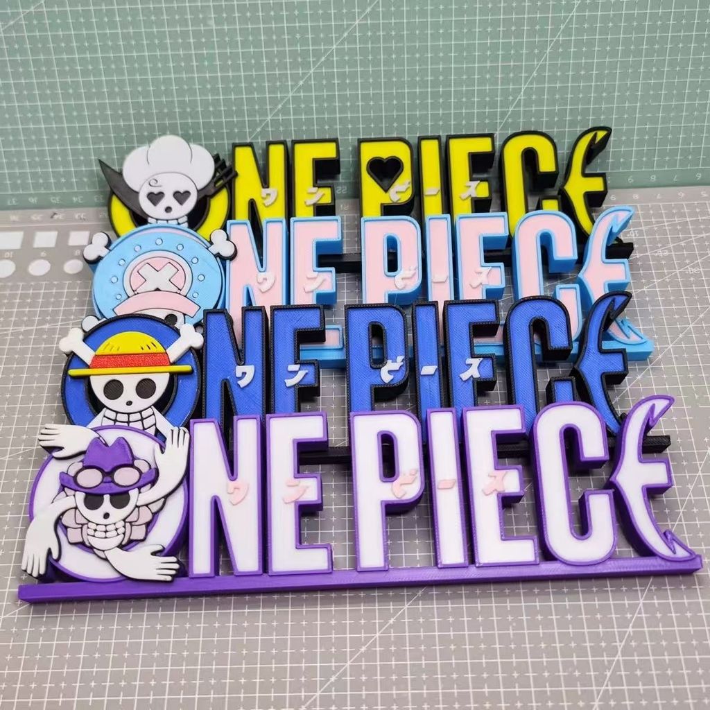 [ในสต็อก] 3D การพิมพ์ One Piece ป้ายคําสามมิติ One Piece โลโก้อะนิเมะป้ายยืน 3D การพิมพ์ PLA รูปโลโก
