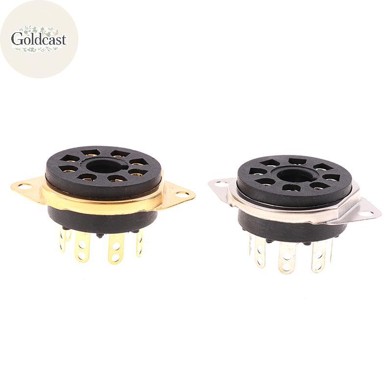 GOLD แชสซี Mount 8pin Bakelite หลอดฐานซ็อกเก็ตสําหรับ 6550B 6CA7 EL34 6L6 KT88 Vintage AMP DIY TH