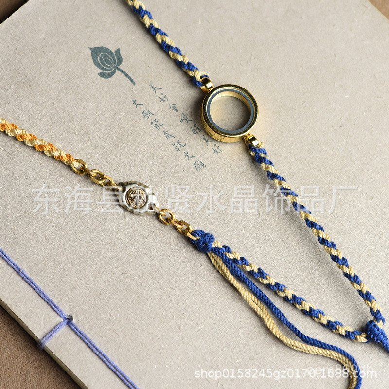 ทิเบตถัก Gawu กล่อง Amulet ทิเบตมือถูสร้อยคอเชือก Thangka Dzi ลูกปัด DIY Handmade Lanyard เชือกจี้ 8