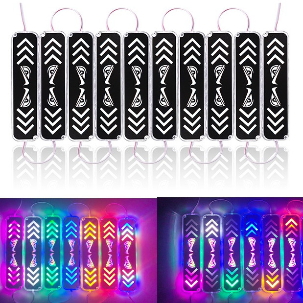1PC รถบรรทุกด้านข้าง 12V ไฟเตือน LED Devil Eye ไฟด้านข้าง Marker Light LED สี่เหลี่ยมผืนผ้า Trailer Clearance Light สําหรับรถบรรทุก