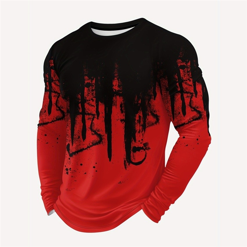 เสื้อยืดผู้ชาย O-คอ ลายพิมพ์เรโทร 3D สไตล์ยุค Y2K แฟชั่นสตรีท สวมใส่สบาย