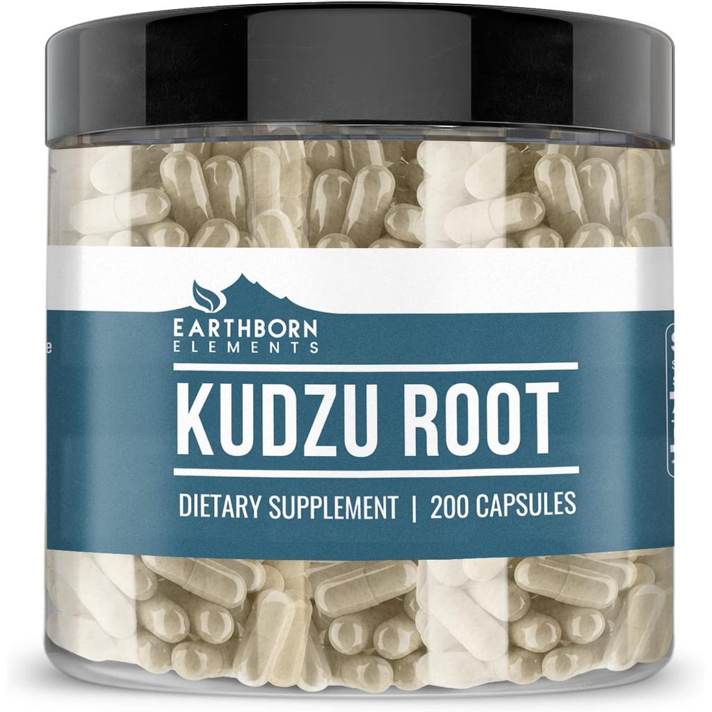 Earthborn Elements Kudzu Root 200 แคปซูล, Pure & Undiluted, ไม่มีสารเติมแต่ง