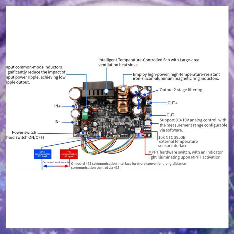 XY7025 CNC DC Buck แหล่งจ่ายไฟควบคุมแบบปรับได้แรงดันไฟฟ้าคงที่และโมดูลกระแสไฟคงที่ 70V/25A/1750W