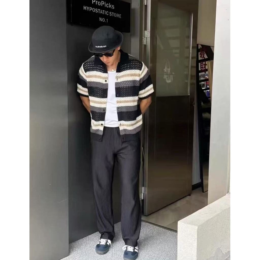 Kith SS Thompson Crocheted Short Sleeve Shirt - เสื้อยืด crochet แขนสั้น