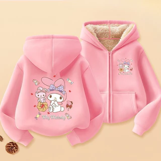 2025 My Melody Girls เสื้อฮู้ดขนแกะเทียม อุ่นและสวมใส่ง่าย สไตล์แฟชั่นฤดูหนาว