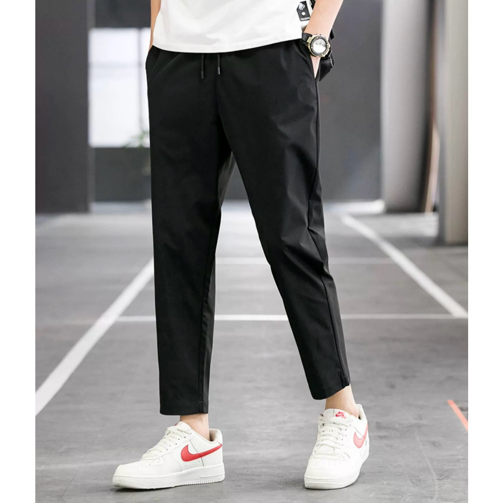 Chaistyle กางเกงลำลองผู้ชาย กระเป๋าข้าง เอวยางยืด เข้ารูป สีทึบ ใส่สบาย fashion ราคา ถูกที่สุด ดีลบีเคเค แกลเลอรีภาพที่ 5