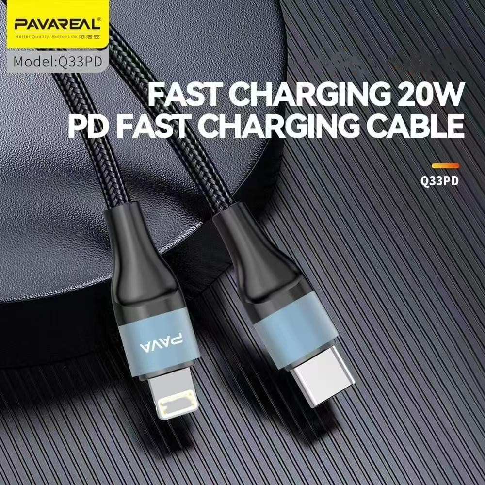 PAVAREAL Q33PD 30W PD USB Data Cable / 30W Super Fast Charging / Resilient Non-Fading