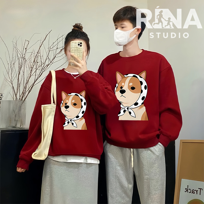 🔥พร้อมส่ง&COD🔥RINA STUDIO🔥 เสื้อคู่รักรุ่นใหม่ปี 2026 OVERSIZEเสื้อฮูดคู่รักไม่มีหมวก เสื้อคู่ ชุดคู่รัก A1031#32