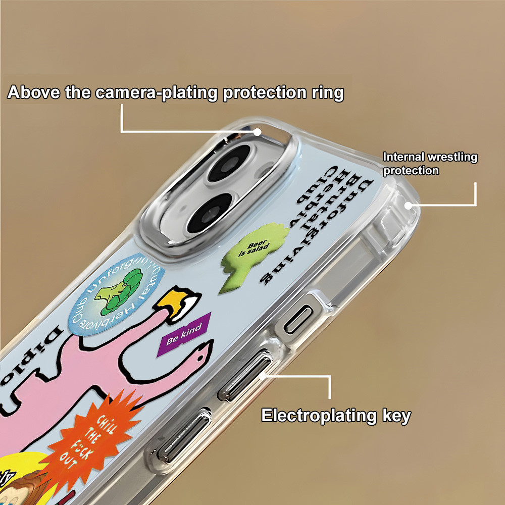 INS สำหรับ Samsung A56 A17 A07 A36 A06 A55 A22 5G A26 A16 A54 A15 A05S S25 Ultra เคสโทรศัพท์มือถือลายการ์ตูนใสกันกระแทก - รูปที่ 2