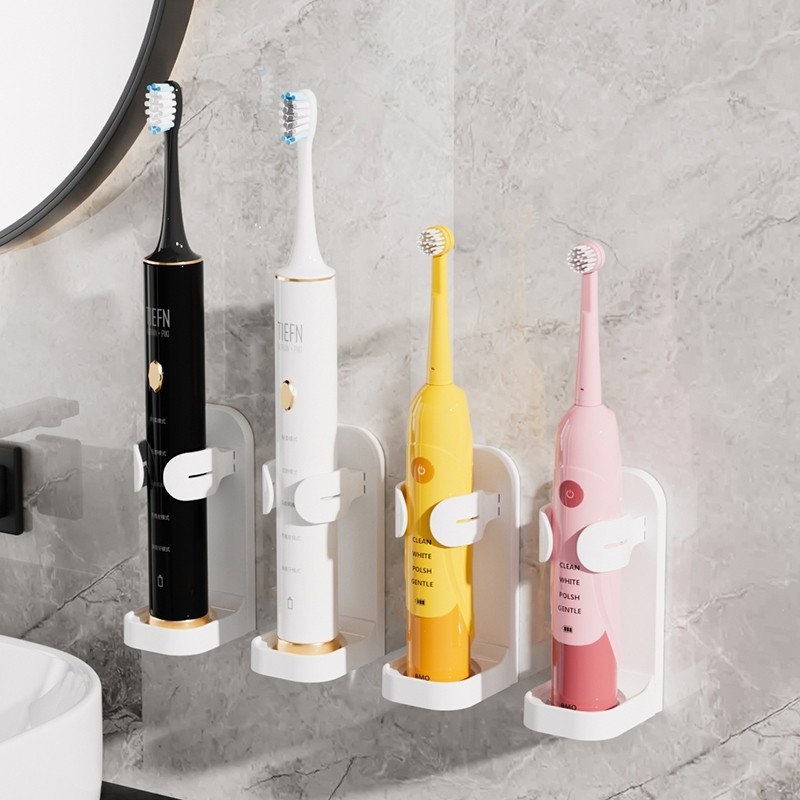 ชั้นวางแปรงสีฟันไฟฟ้าที่สามารถปรับขนาดได้ เหมาะสำหรับแปรงสีฟันไฟฟ้าทุกชนิด มีรูระบายน้ำ ติดตั้งแบบไม่ต้องเจาะรู