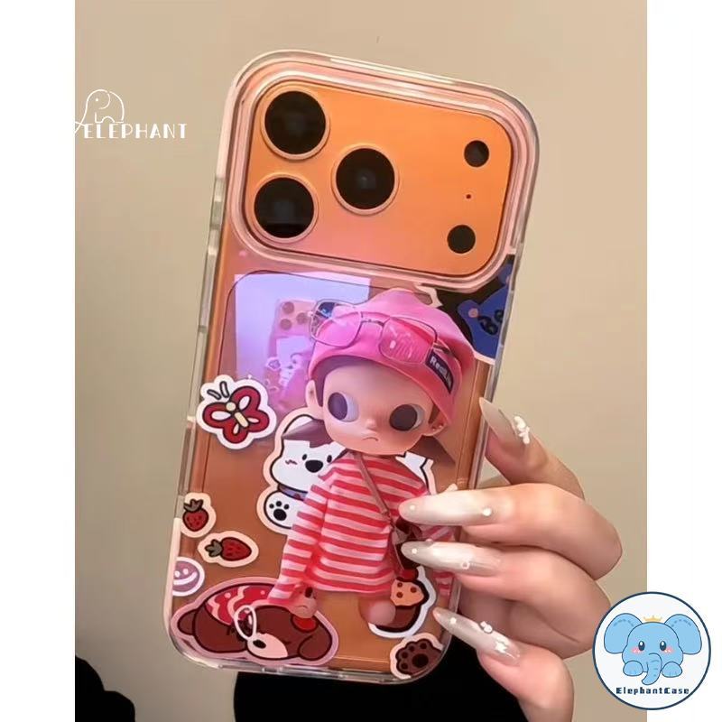 สำหรับIPhone 11 17 Air 15 13 12 16 14 Pro Max X XR XS Max 7 15 16 Plus SE ปลอกแขนตุ๊กตาลายทางแบบมีข้อต่อแบบลูกบอล