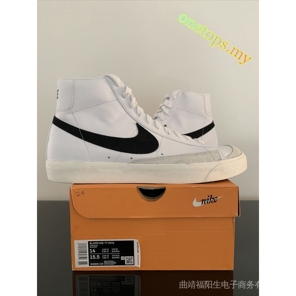 1977 Medium Nike Blazer Retro Style Black White BQ6806-100