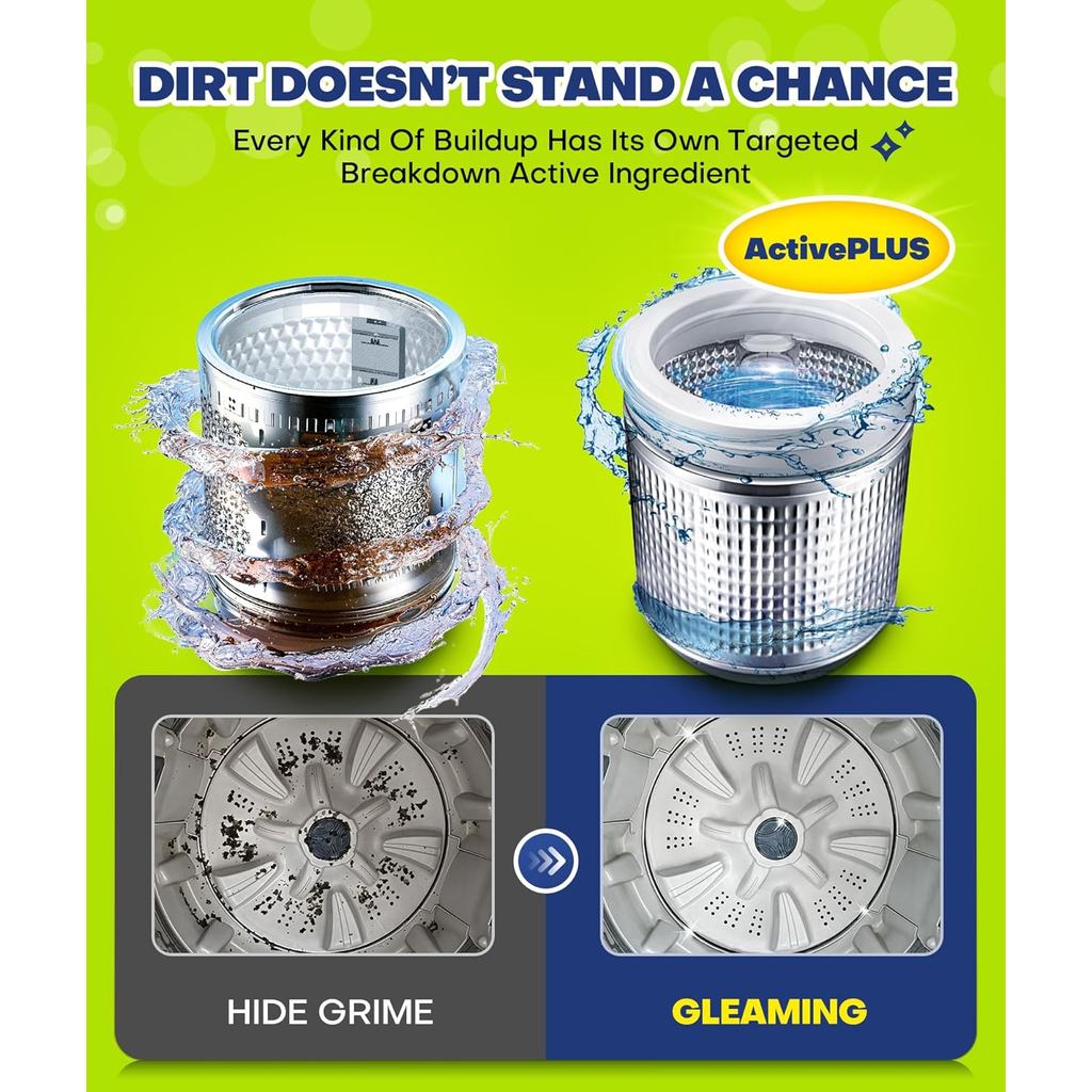 Deep Cleaning Washing Machine Cleaner Tablets, No More Odor & Pet Fur Washing Machine Cleaning Table