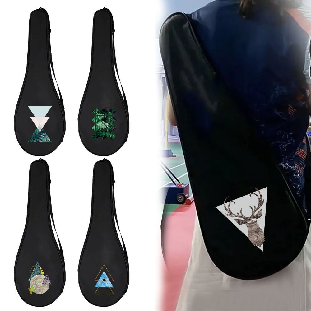 Racket bag ถุงไม้แบดมินตันหนาฝาครอบป้องกันผ้าออกซฟอร์ดแบบพกพาแบดมินตันแร็กเก็ตพิมพ์รูปร่าง ขายดี