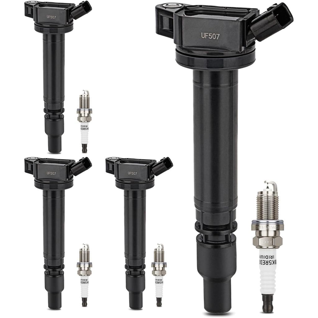 UF507 คอยล์จุดระเบิด & 4503 Double Iridium Spark Plug สําหรับ 2011-2019 TOYOTA Camry Highlander RAV4