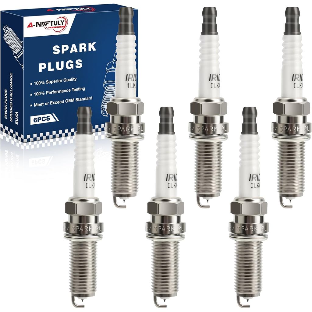 หัวเทียนอิริเดียม 6 แพ็ค 93501 LKAR7BIX11S Fit สําหรับ 2007-2018 Nissan Altima 3.5, Maxima, Murano, 