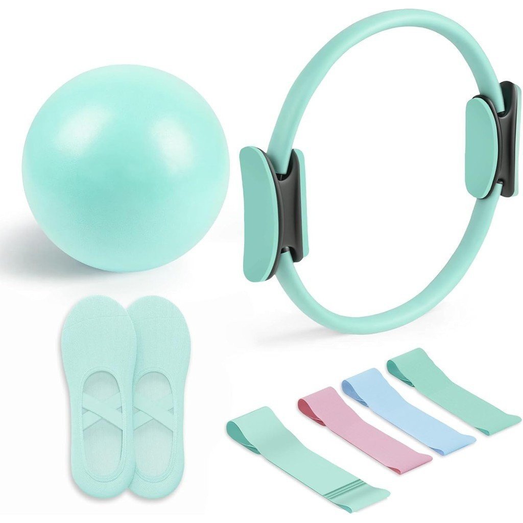 Pilates Essential Kit - Portable Fitness Equipment - with Toning Pilates Ring & Long Resistance Band