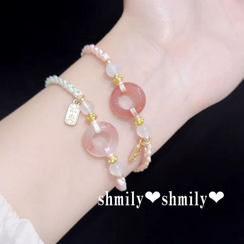 สร้อยข้อมือแบบปลอดภัย สไตล์ชาติพันธุ์จีน พร้อมห่วงเข็มขัดสำหรับสวมใส่
