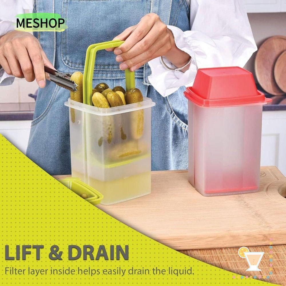 MESHOPTH โถดองพร้อมฝาปิด ภาชนะดองปลอดสาร BPA พร้อมที่กรอง ที่เก็บปลอดทุกอย่างคุณภาพสูง ที่ใส่ดองแบบใ