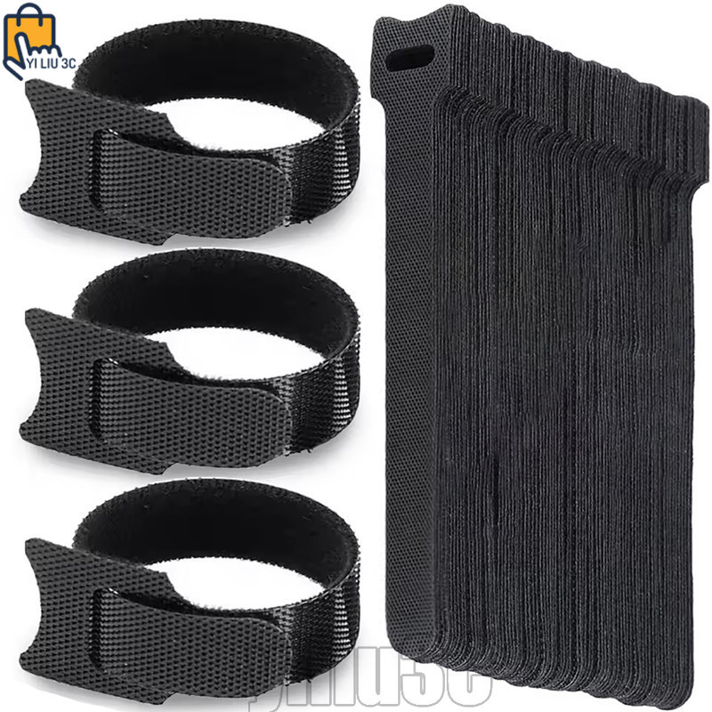 20/40 ชิ้น สายเคเบิล ผูก - กาวในตัว นํากลับมาใช้ใหม่ - สายลวดเทป - สําหรับที่เก็บสายข้อมูล - หูฟังลวด เครื่องม้วน - รัดปรับยึด - ไนล่อนสีดําจัด